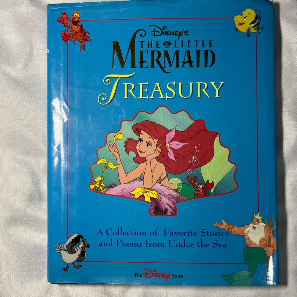 Vtg Disney Little Mermaid Treasury 1993 Hardcover Storybook Ariel Disney Store
